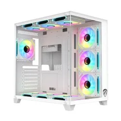 PC Power ICEBERG V3 10 Fans Mid Tower Gaming Casing (White)
