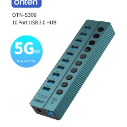 ONTEN OTN-5308 10 Port USB 3.0 HUB With Individual Power Switches