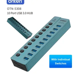 ONTEN OTN-5308 10 Port USB 3.0 HUB With Individual Power Switches