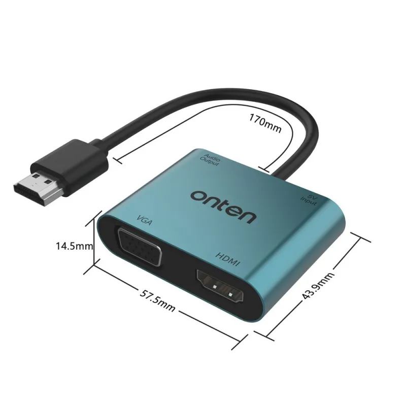 Onten OTN-5166HV HDMI to HDMI+VGA with Audio Adapter Onten OTN-5166HV HDMI to HDMI+VGA with Audio Adapter