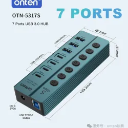 ONTEN OTN-5317S 7 Ports USB 3.0 HUB