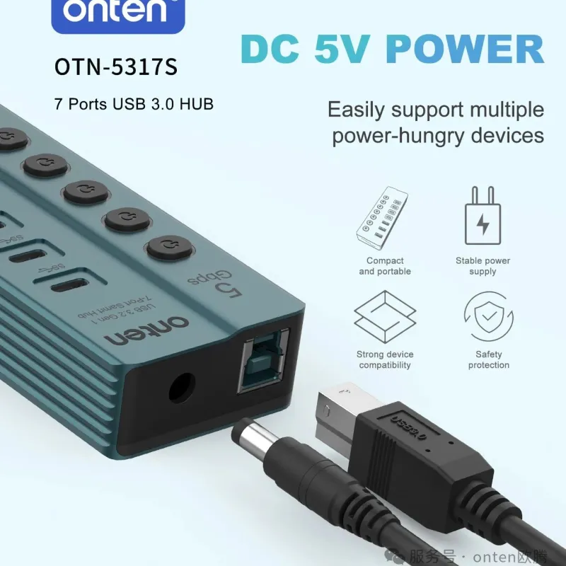 ONTEN OTN-5317S 7 Ports USB 3.0 HUB