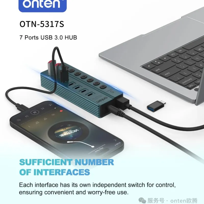 ONTEN OTN-5317S 7 Ports USB 3.0 HUB