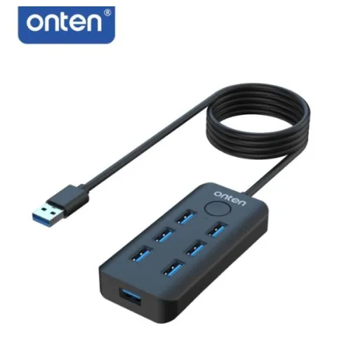 Onten OTN-8120 USB 3.2 Gen 1 7-Port Hub with One-Click Lock Screen Button