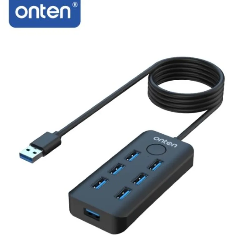 Onten OTN-8120 USB 3.2 Gen 1 7-Port Hub with One-Click Lock Screen Button