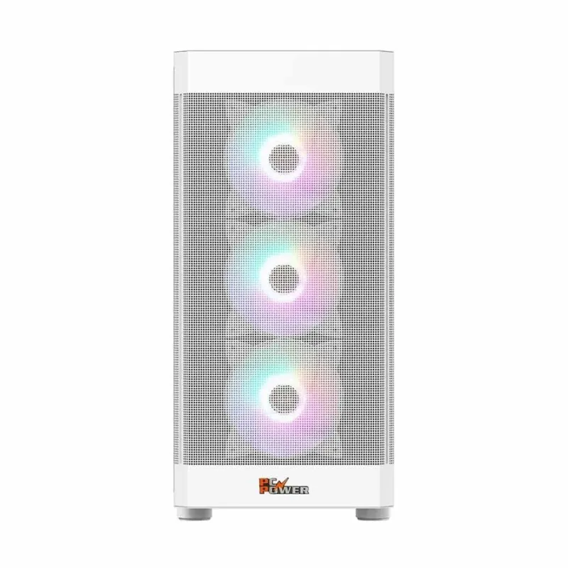 PC Power PG-H350 WH Icy Mesh ATX Mid Tower Gaming Casing