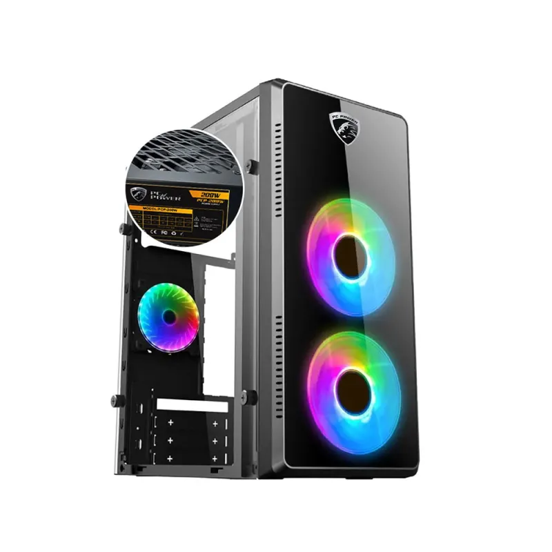 PC Power Pulse Fire X2 m-ATX Mid Tower Casing with 200W PSU