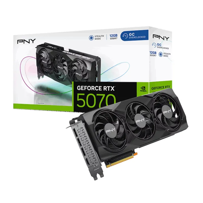 PNY GeForce RTX 5070 OC Triple Fan 12GB GDDR7 Graphics Card