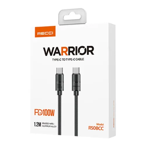 Recci RS08CC 1.2M 100W Type-C Fast Charging Cable