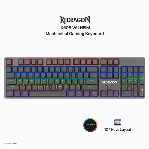 Redragon K608 Valheim Rainbow Mechanical Gaming Keyboard