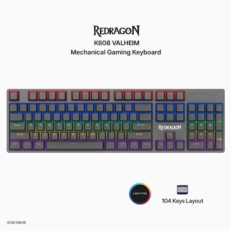 Redragon K608 Valheim Rainbow Mechanical Gaming Keyboard