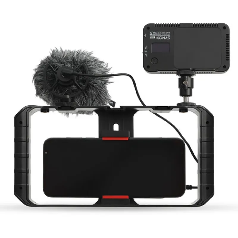 SYNCO Vlogger Kit1 with Microphone and Fill Light for CameraSmartPhone Black