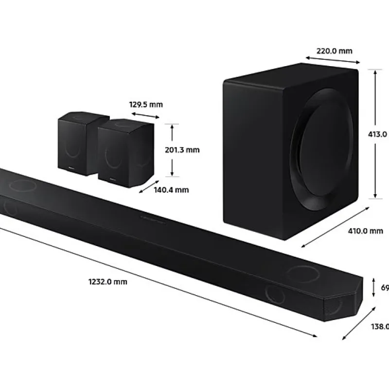 Samsung HW-Q990D 11.1.4ch Bluetooth Dolby Atmos Soundbar with Subwoofer