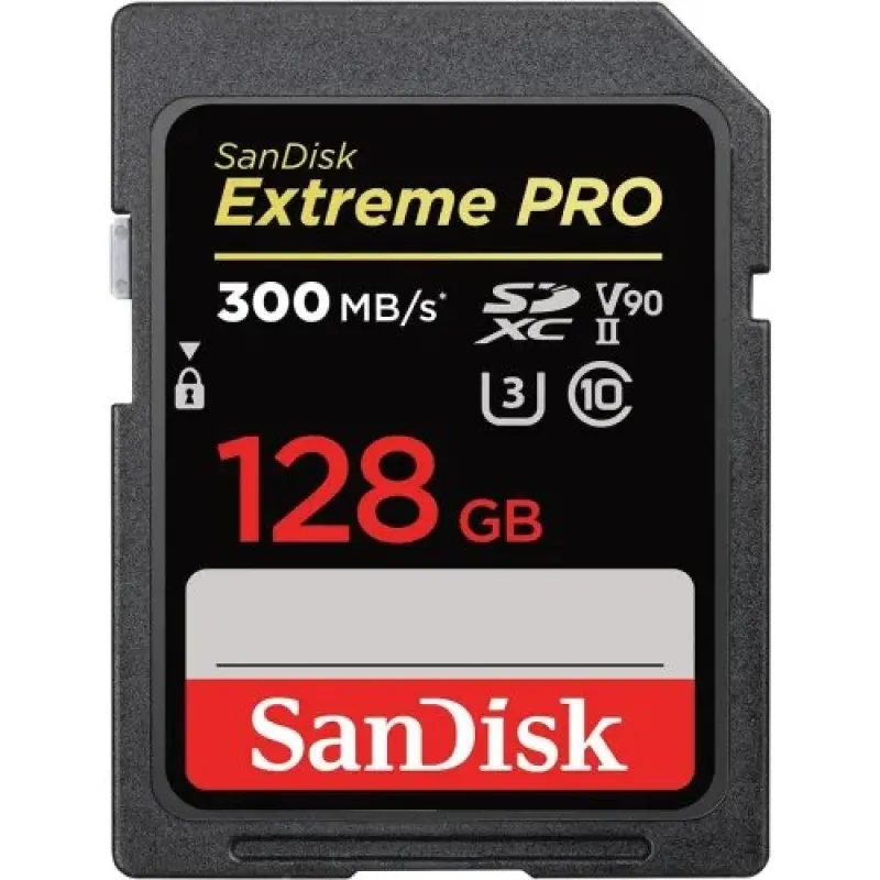 SanDisk Extreme PRO 128GB 300mbps SDXC UHS-II Memory Card (SDSDXDK-128G-GN4IN)
