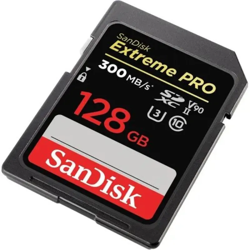 SanDisk Extreme PRO 128GB 300mbps SDXC UHS-II Memory Card (SDSDXDK-128G-GN4IN)