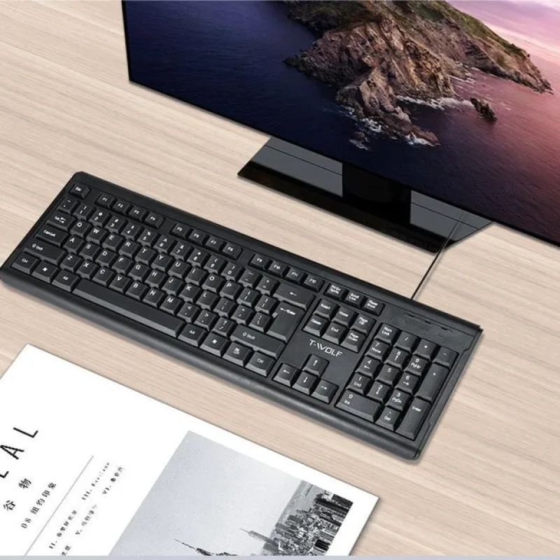 T-WOLF T15 104 Keys USB Wired Keyboard