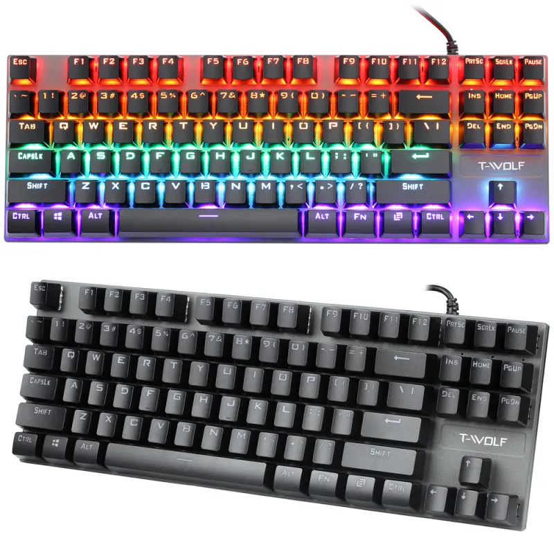 T-WOLF T18 Blue Switch RGB Gaming Mechanical Keyboard