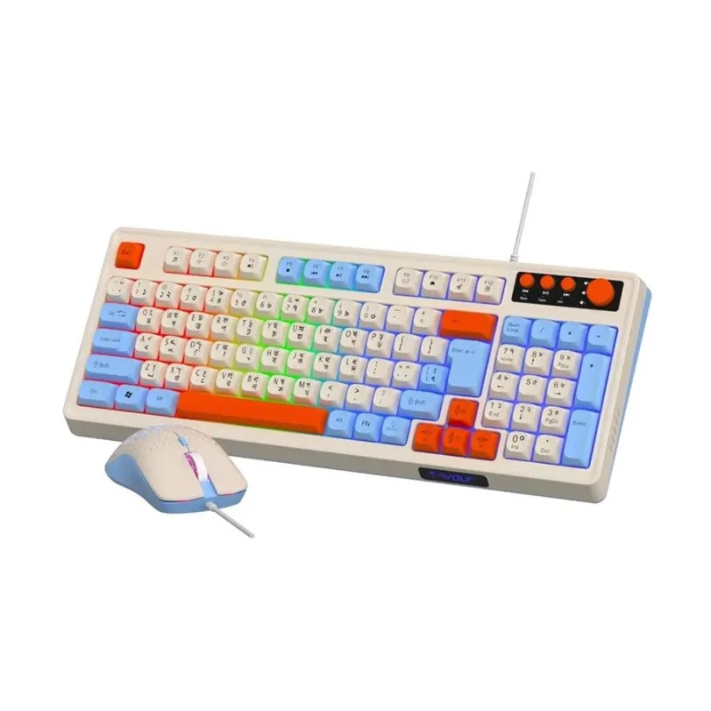 T-WOLF TF100 Wired Keyboard Mouse Gaming Combo
