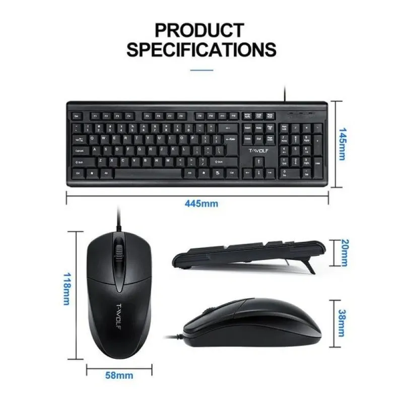 T-WOLF TF500 Keyboard and Mouse Combo