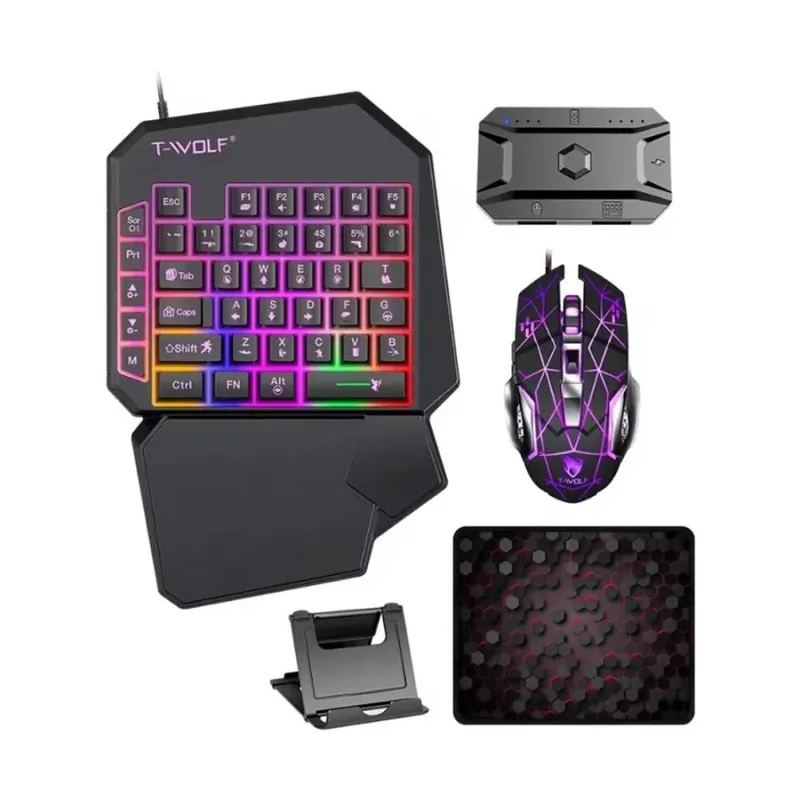 T-WOLF TF950 5 In 1 Wired Gaming Combo