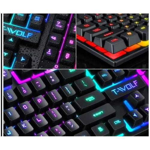 T-Wolf T20 Wired RGB Gaming Keyboard