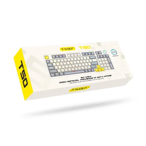 T-Wolf T50 Hotswappble Wired RGB Mechanical Gaming Keyboard