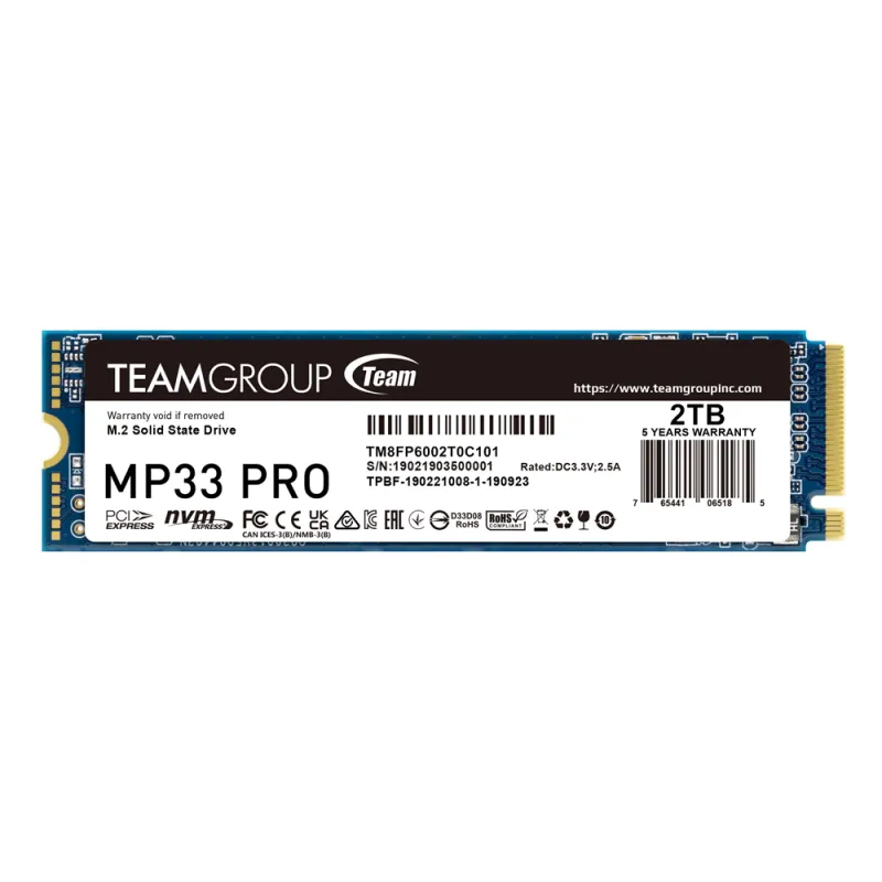 Team MP33 PRO 2TB M.2 PCIe Gen3 NVMe SSD