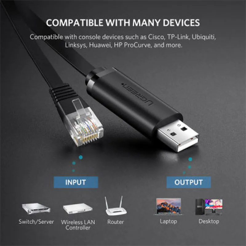 UGREEN CM204 (60813) USB-A To RJ45 Console Cable - 3M