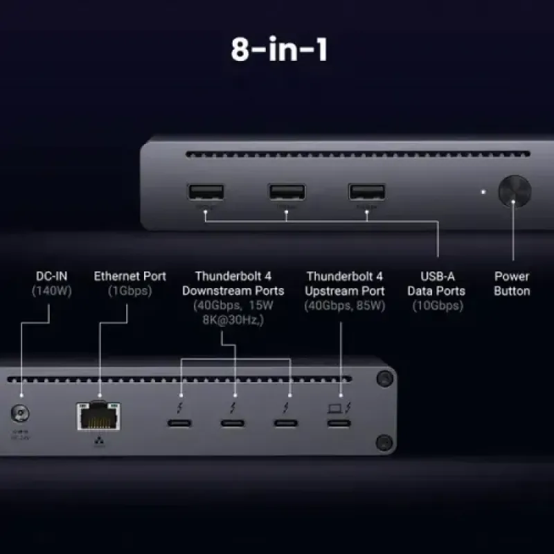 UGREEN Revodok Max 208 U708 (25053EU) 8-in-1 Docking Station UGREEN Revodok Max 208 U708 (25053EU) 8-in-1 Docking Station