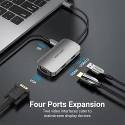 Vention TOAHB Multi-function USB-C 4-in-1 Docking Station
