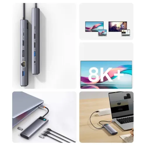 Baseus Metal Gleam Series 8-in-1 Multifunctional Type-C HUB