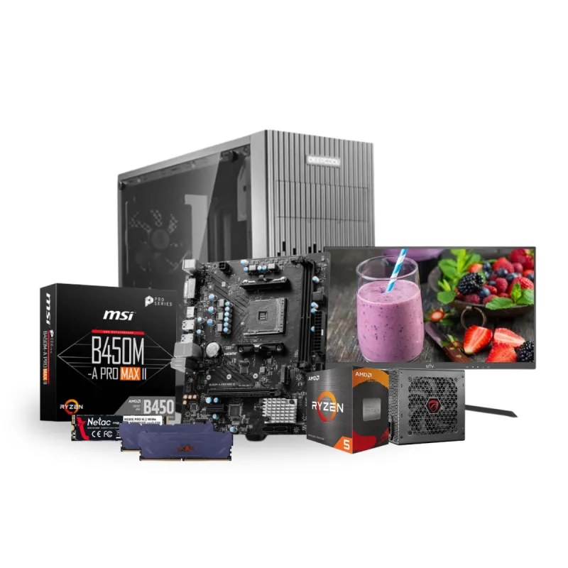 AMD Ryzen 5 5600G Processor With MSI B450M-A Pro Max II Motherboard PC