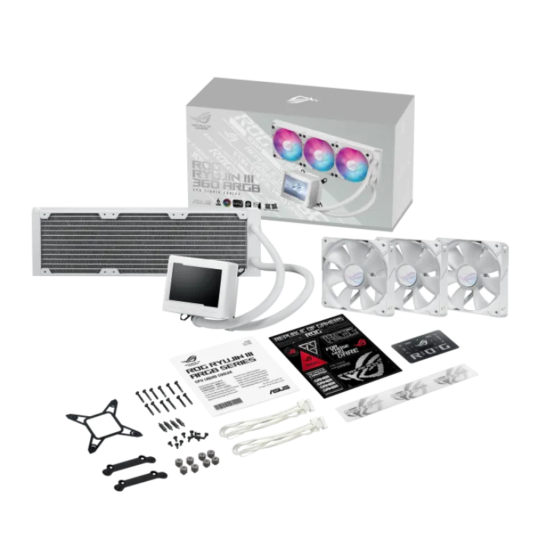 Asus ROG RYUJIN III 360 ARGB White AIO 3.5" LCD Display Liquid CPU Cooler