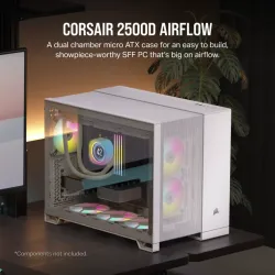 Corsair 2500D AIRFLOW Mid-Tower Dual Chamber PC Case - White