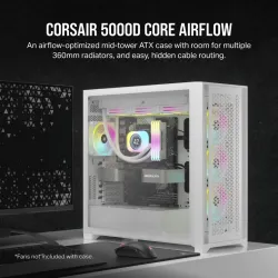 Corsair 5000D CORE AIRFLOW Mid-Tower ATX PC Case — White