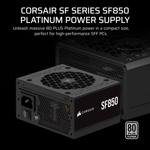 Corsair SF Series SF850 Fully Modular 80 PLUS Platinum SFX Power Supply (UK)