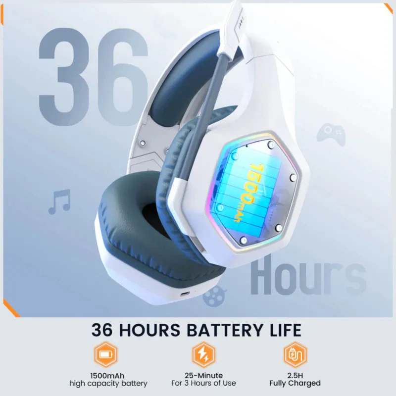 EKSA E1000 WT ENC Wireless Gaming Headphone White