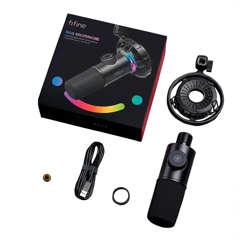 FIFINE K658 RGB USB Dynamic Cardioid Gaming Microphone