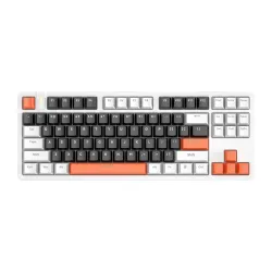 Furycube X87 Full Hot-swappable Mechanical Keyboard White Gray Orange