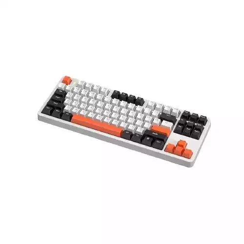 Furycube X87 Full Hot-swappable Mechanical Keyboard Gray White Orange