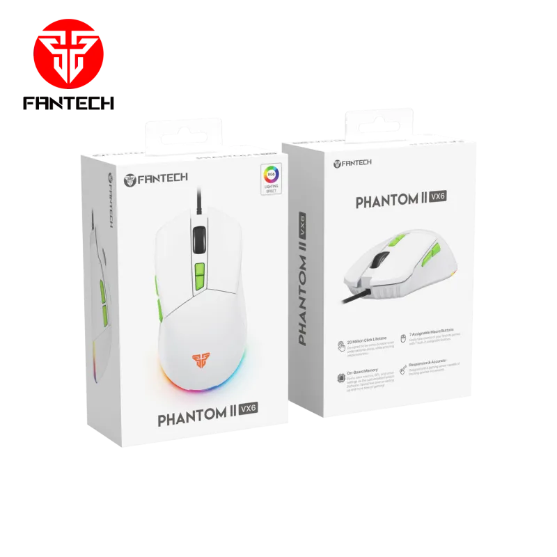 Fantech PHANTOM II VX6 Ergonomic Macro RGB Gaming Mouse