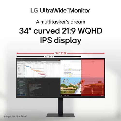 LG 34U650A-B 34" 100Hz UltraWide WQHD IPS Curved Monitor