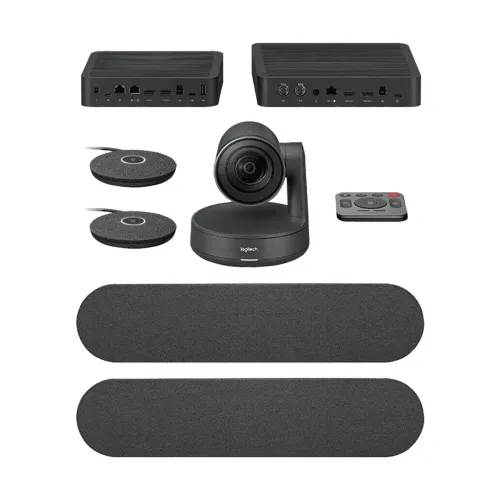 Logitech Rally Plus Video Conferencing Set (8 Pcs Set/Audio Coverage 24 Feet)