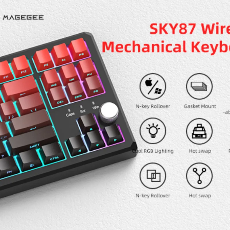 MAGEGEE SKY87 Tri-mode Side Printed Mechanical Keyboard