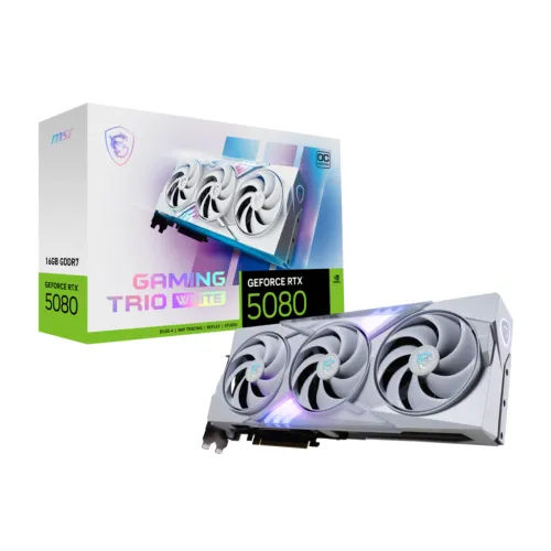 MSI GeForce RTX 5080 16G GAMING TRIO OC WHITE 16GB GDDR7 Graphics Card