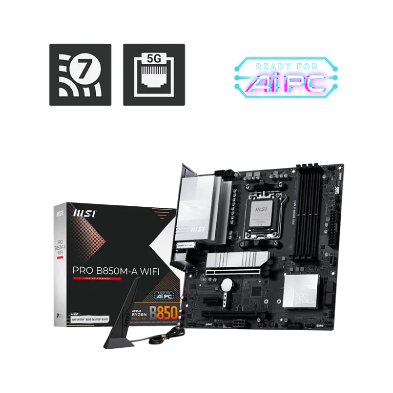 MSI PRO B850M-A WIFI AM5 mATX Motherboard