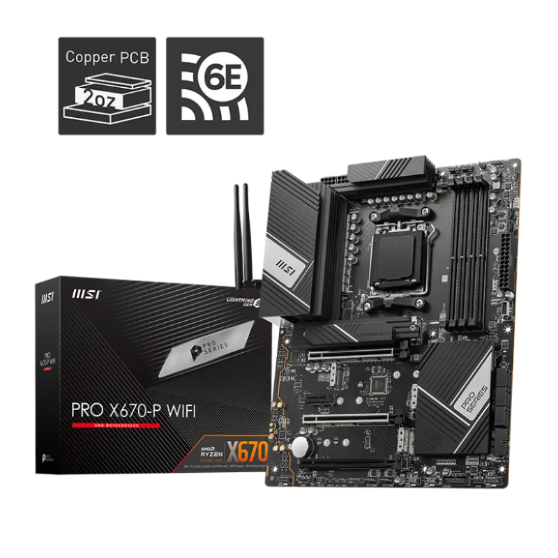 MSI PRO X670-P WIFI DDR5 AMD AM5 ATX Motherboard
