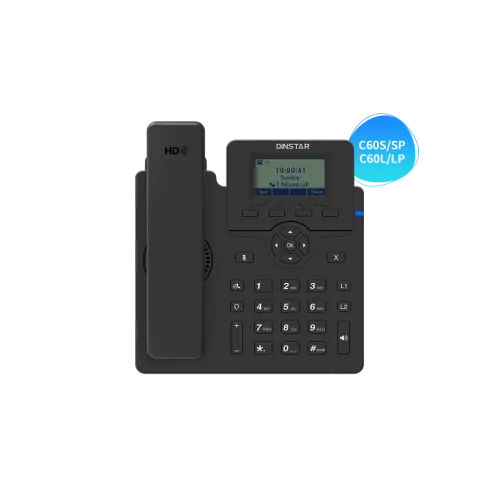 DINSTAR C60UP Entry Level IP Phone with POE & With Adapter