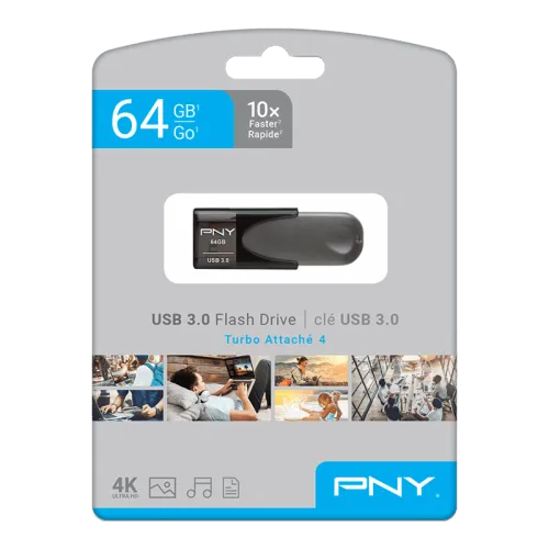 PNY Elite Turbo Attache 4 64GB USB 3.2 Flash Drive