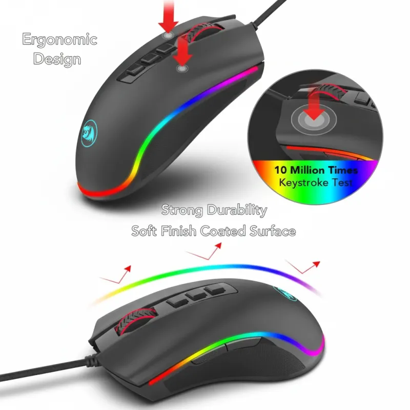 Redragon M711 COBRA 7 Programmable Buttons RGB Backlit Gaming Mouse